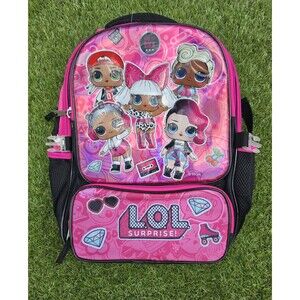 LOL Surprise Backpack Born To 16” Reflective Padded Back Girls Pink/Black NWOT